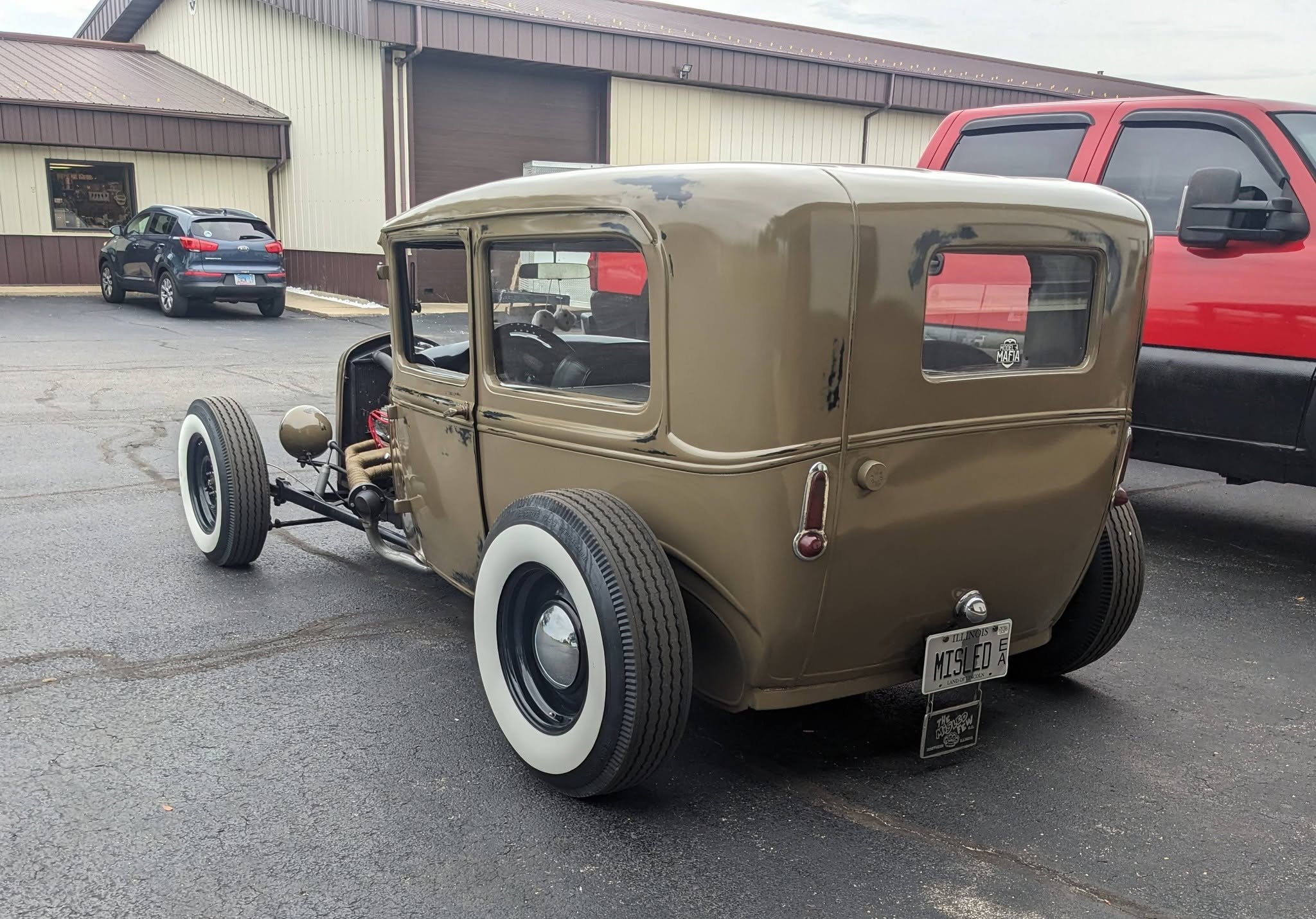 Rat rod rear with whitewall tires