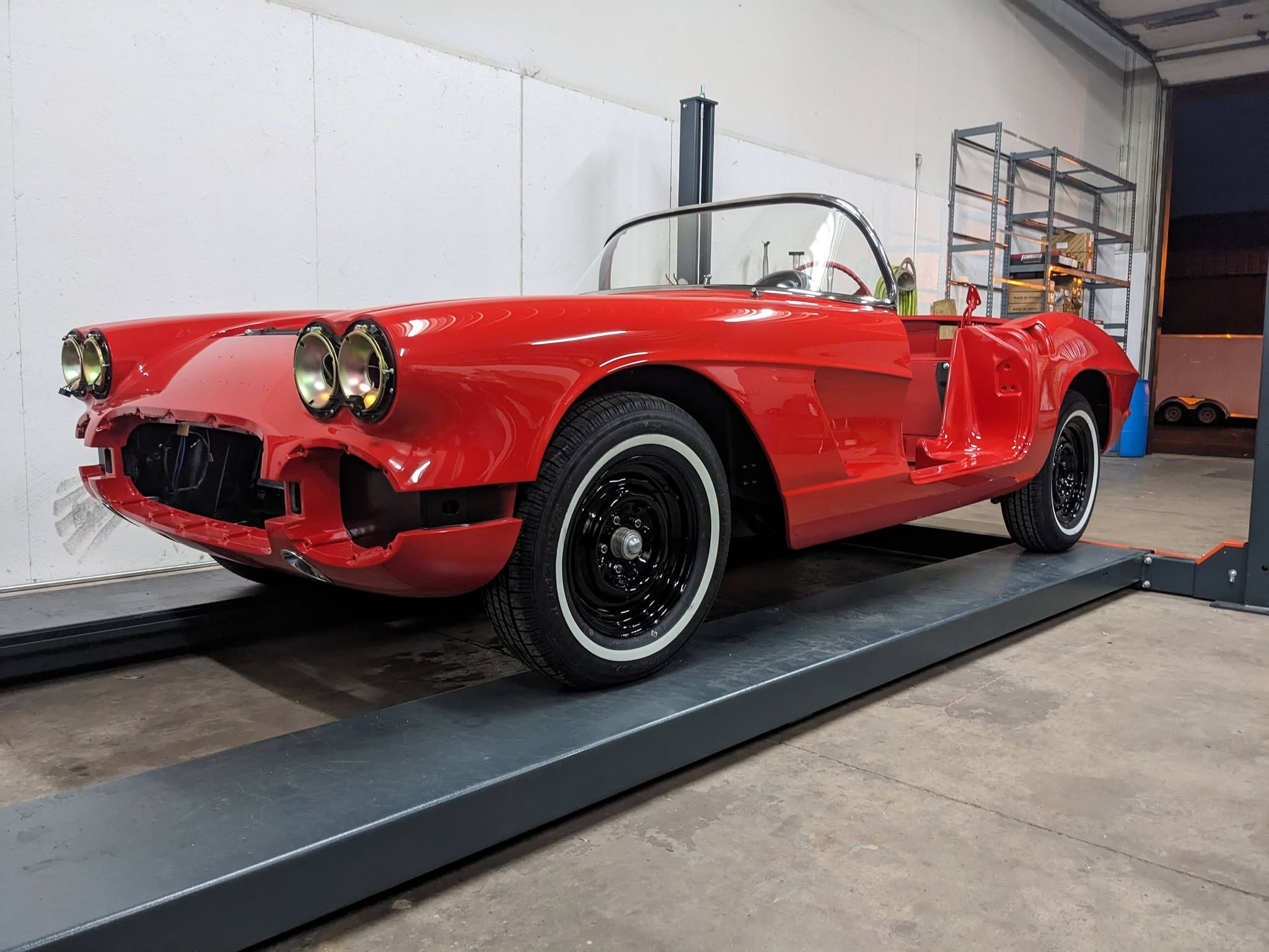 1962 Corvette in the shop